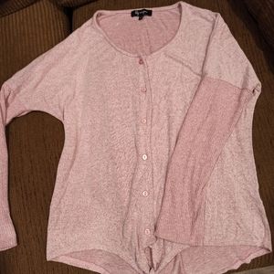 Lily Morgan dusty rose, blush pink tie cardigan